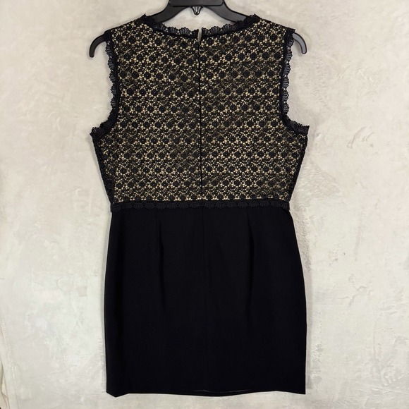 NEW Ivanka Trump Sleeveless Sheath Dress Size 16 Black Beige Floral Crochet Chic - Picture 6 of 14
